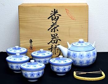 Amazon.co.jp: 有田焼 番茶器揃 峯山作 中倉 花車 湯み 茶器